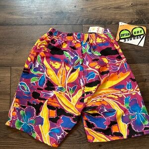 Pierre Bonee Vintage Men’s Swim Trunks. 80s 90s Colorful TIKI Beachwear. Large